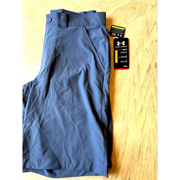 NEW Under Armour Men’s Golf Shorts Chino Flat Front Gray Heat Gear Casual $60 - Picture 2 of 11